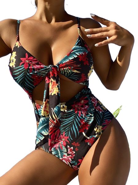random tropical print cut out tie front one piece swimsuit i9j3#, White;black
random tropical print cut out tie front one piece swimsuit i9j3#, White;black