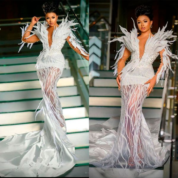 gorgeous wedding dresses v neck long sleeves lace applique bridal gowns custom made sweep train mermaid wedding dress vestidos, White
gorgeous wedding dresses v neck long sleeves lace applique bridal gowns custom made sweep train mermaid wedding dress vestidos, White