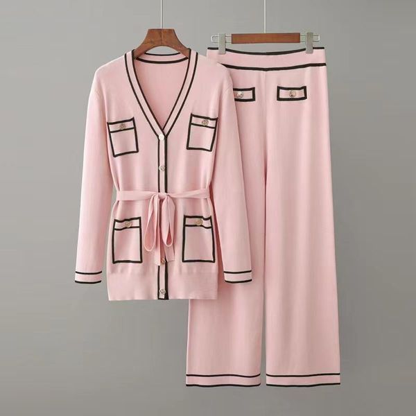 women's two piece pants menahem autumn elegant knitted set women v neck long sleeve buttons lace up cardigan sweater + wide leg suit, White
women's two piece pants menahem autumn elegant knitted set women v neck long sleeve buttons lace up cardigan sweater + wide leg suit, White