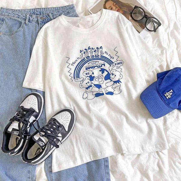 women's t-shirt 2022 summer little fresh cute cartoon bear planet print loose slim comfortable cotton short sleeve t-shirt 3p8k, White
women's t-shirt 2022 summer little fresh cute cartoon bear planet print loose slim comfortable cotton short sleeve t-shirt 3p8k, White