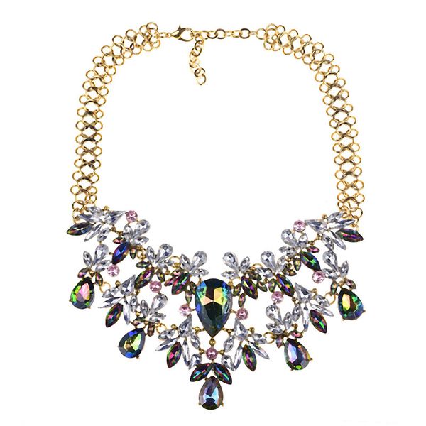 european and american popular crystal necklace women's fashion choker jewelry diamond exaggerated flower necklace clothing accessories, Golden;silver
european and american popular crystal necklace women's fashion choker jewelry diamond exaggerated flower necklace clothing accessories, Golden;silver