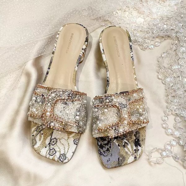 low heel pearl sandals women039s summer outwear fashion flat bottom slippers rhinestone slip on shoes5687082, Black
low heel pearl sandals women039s summer outwear fashion flat bottom slippers rhinestone slip on shoes5687082, Black