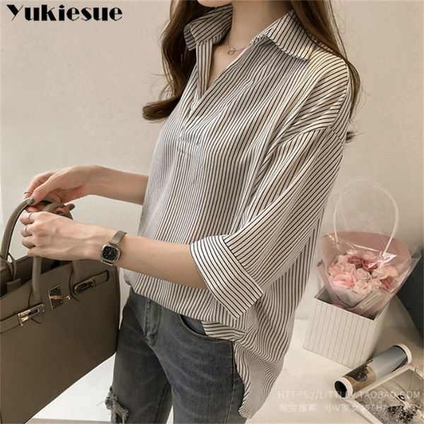 fashion woman blouses summer striped v neck women s shirt blouse for women blusas womens and blouses chiffon shirts 210412, White
fashion woman blouses summer striped v neck women s shirt blouse for women blusas womens and blouses chiffon shirts 210412, White