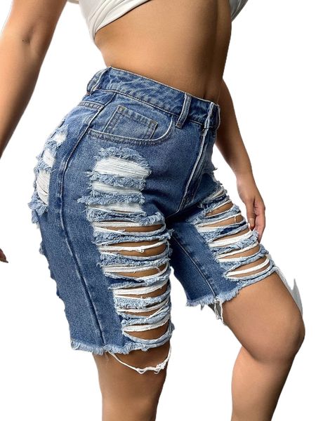 sxy high waist ripped denim shorts i6il#, White;black 
sxy high waist ripped denim shorts i6il#, White;black