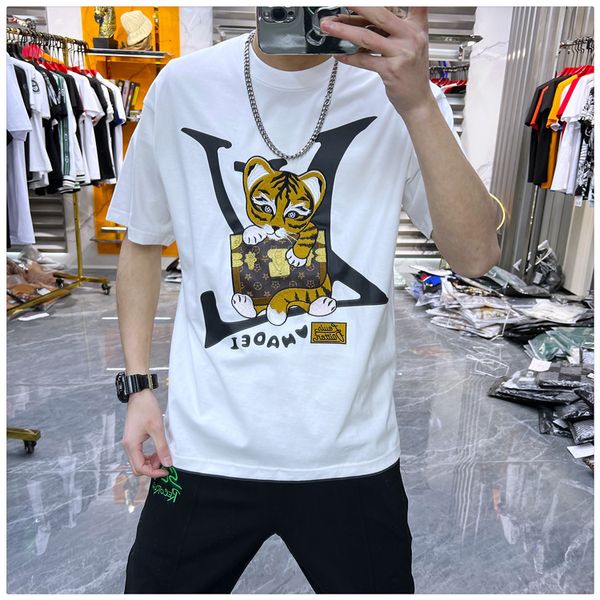 2022 summer new men's t shirt fashion brand ins european high street loose cotton short sleeve t-shirt plus size, White;black
2022 summer new men's t shirt fashion brand ins european high street loose cotton short sleeve t-shirt plus size, White;black