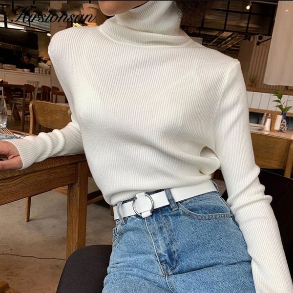 hirsionsan basic warm knitted sweaters women new autumn winter turtleneck pullovers slim skinny solid jumper elastic y200910, White;black
hirsionsan basic warm knitted sweaters women new autumn winter turtleneck pullovers slim skinny solid jumper elastic y200910, White;black
