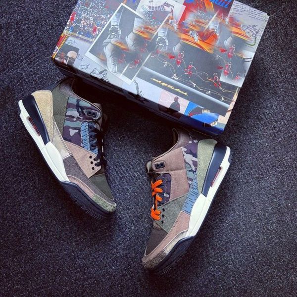 shoes 3 patchwork mens sports 3s dark hazel multi-color outdoor sneakers size us 7-12 original, Black 
shoes 3 patchwork mens sports 3s dark hazel multi-color outdoor sneakers size us 7-12 original, Black