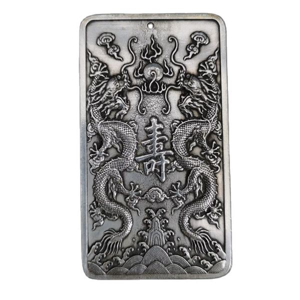 china old tibetan silver relief shuanglong shou character amulet pendant feng shui lucky pendant
china old tibetan silver relief shuanglong shou character amulet pendant feng shui lucky pendant