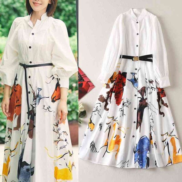 casual dresses celebrity style skirt autumn single breasted abstract graffiti printed lantern sleeve dress with belt, Black;gray
casual dresses celebrity style skirt autumn single breasted abstract graffiti printed lantern sleeve dress with belt, Black;gray