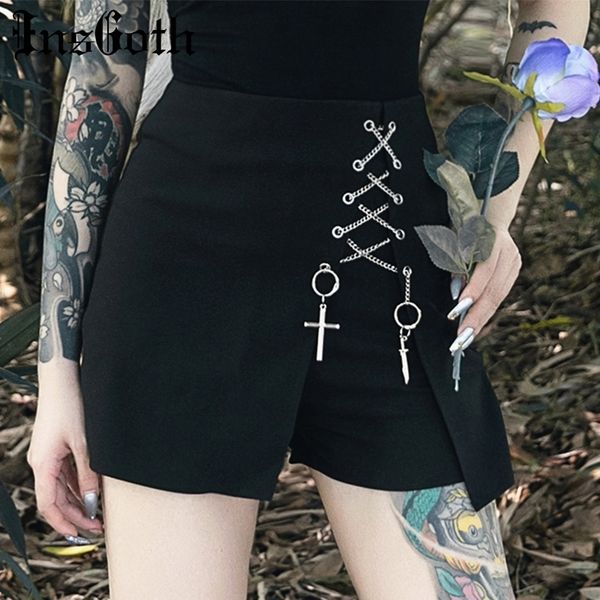 women black slim shorts gothic punk high waist chain cross bandage shorts summer streetwear casual hip hop fashion shorts y200403, White;black
women black slim shorts gothic punk high waist chain cross bandage shorts summer streetwear casual hip hop fashion shorts y200403, White;black