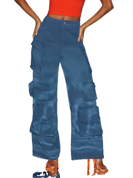 high waist flap pocket pants h1hf#, Black;white