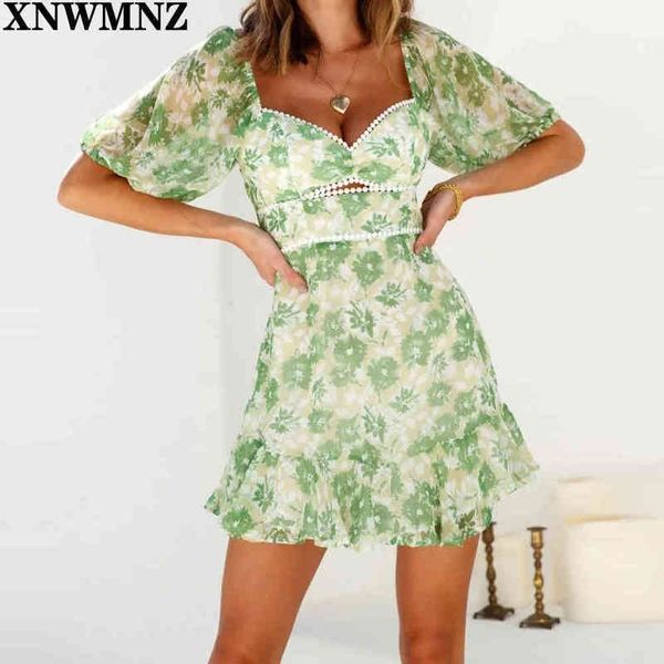 xnwmnz women dress floral print hollow out female high waist ruffles dresses summer mini short puff sleeves vestidos 210513, Black;gray
xnwmnz women dress floral print hollow out female high waist ruffles dresses summer mini short puff sleeves vestidos 210513, Black;gray