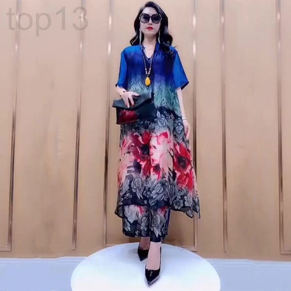 women's tracksuits designer printed silk suit women's 2021 summer new style mulberry loose and thin wide leg pants, foreign leisur, Gray
women's tracksuits designer printed silk suit women's 2021 summer new style mulberry loose and thin wide leg pants, foreign leisur, Gray