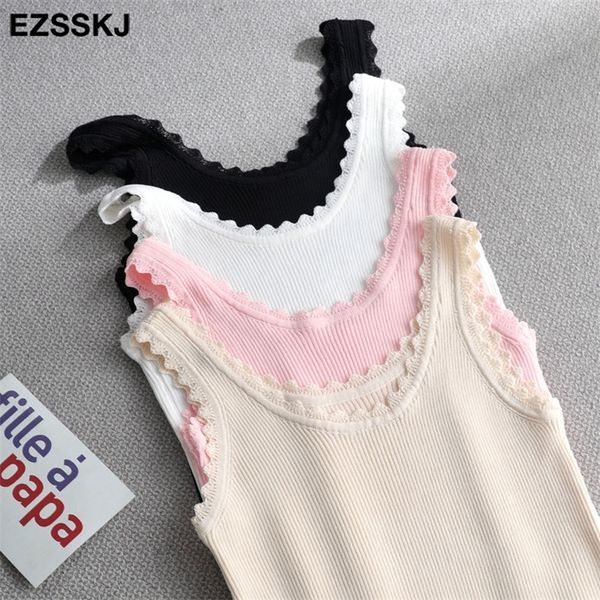 chic basic u-neck tank summer white knit women lace sleeveless t-shirt vintage casual crop tanks 220427
chic basic u-neck tank summer white knit women lace sleeveless t-shirt vintage casual crop tanks 220427