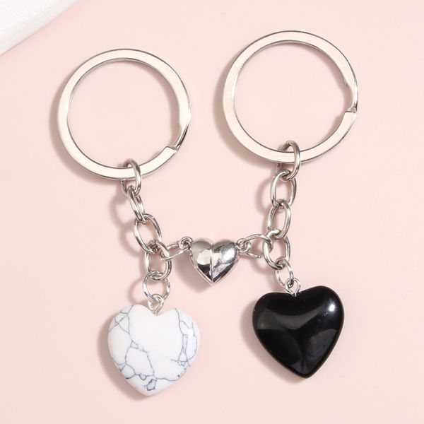2pcs/set lover keychain design natural crystal quartz stone heart key ring magnetic button key chains for couple friend gifts diy jewelry, Silver
2pcs/set lover keychain design natural crystal quartz stone heart key ring magnetic button key chains for couple friend gifts diy jewelry, Silver
