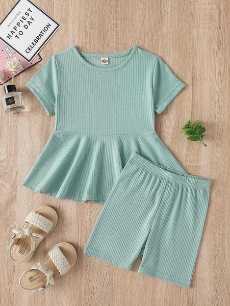 toddler girls peplum hem tee & shorts she, White
toddler girls peplum hem tee & shorts she, White