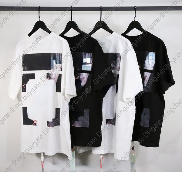 high street white religious oil painting x warning line casual short sleeve t-shirt fashion men designer clothes, White;black 
high street white religious oil painting x warning line casual short sleeve t-shirt fashion men designer clothes, White;black