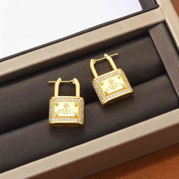 western empress dowager earrings style classic stereo lock design sense advanced saturn trend women, Golden
western empress dowager earrings style classic stereo lock design sense advanced saturn trend women, Golden