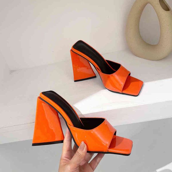 sandals high heeled shoes women's spring and summer style square head candy color triangle thick heel flip flops fashion sandals, Black
sandals high heeled shoes women's spring and summer style square head candy color triangle thick heel flip flops fashion sandals, Black