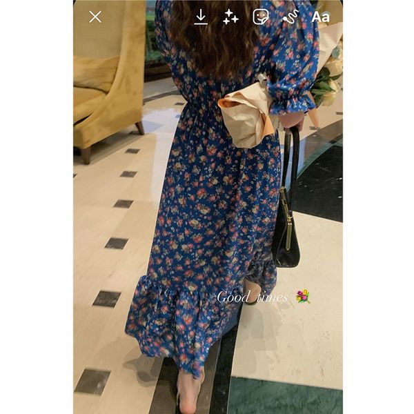 summer new digital print short sleeve dress korean version waist closing thin medium length floral skirt, Black;gray
summer new digital print short sleeve dress korean version waist closing thin medium length floral skirt, Black;gray