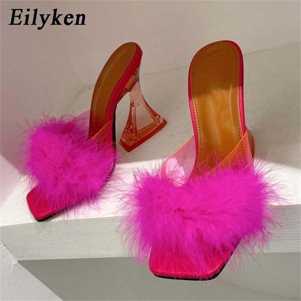 eilyken woman feather transparent strange high heels fur slippers sandals women peep toe mules lady pumps slides size 35-41 220429, Black
eilyken woman feather transparent strange high heels fur slippers sandals women peep toe mules lady pumps slides size 35-41 220429, Black