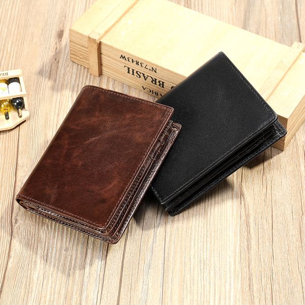 men wallet vintage credit card bag multislots genuine leather men's anti-theft brush vintage plain short coin purse large capacity wome, Red;black
men wallet vintage credit card bag multislots genuine leather men's anti-theft brush vintage plain short coin purse large capacity wome, Red;black