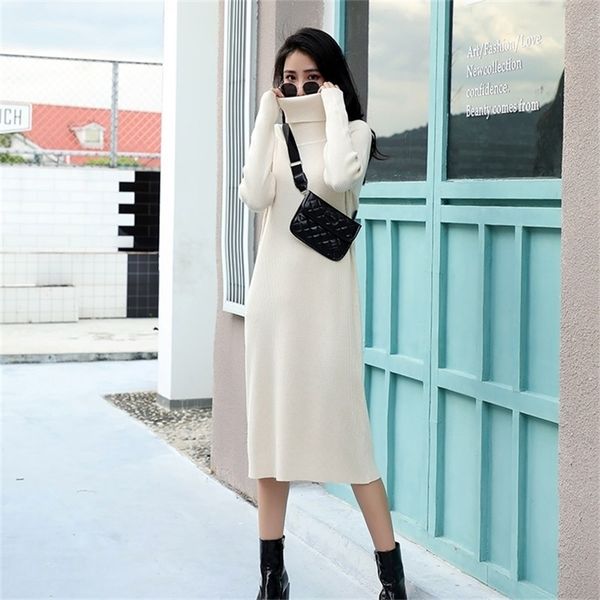 hlbcbg autumn winter women dress basic turtleneck pullover sweater slim fit knitted long midi dress ribbedvestidos feminino 201223, White;black
hlbcbg autumn winter women dress basic turtleneck pullover sweater slim fit knitted long midi dress ribbedvestidos feminino 201223, White;black