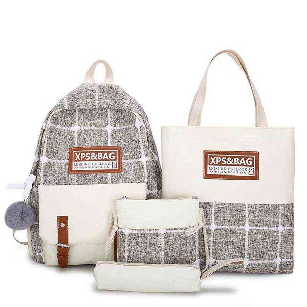4 pcs set laid women backpack female school bag for teenager girl student canvas college children book kids aa220316
4 pcs set laid women backpack female school bag for teenager girl student canvas college children book kids aa220316