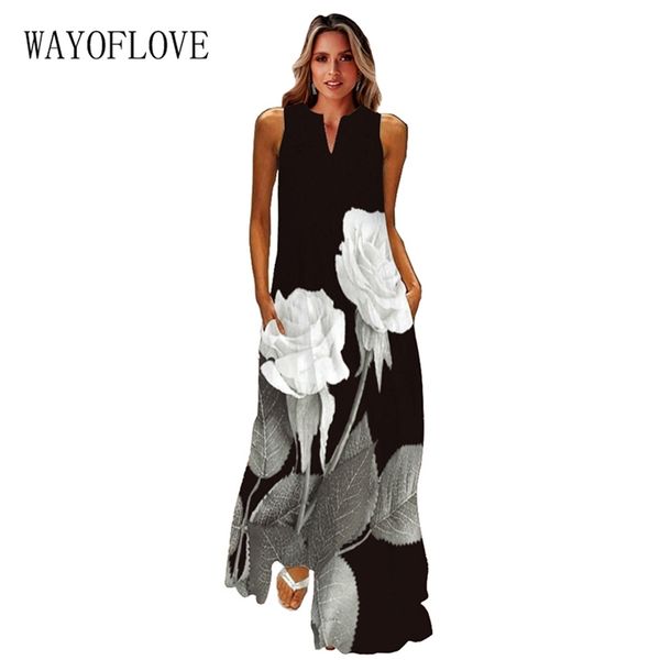 wayoflove sleeveless black dress summer beach casual elegant breathable long dresses woman v neck rose print women's dress 220510, Black;gray
wayoflove sleeveless black dress summer beach casual elegant breathable long dresses woman v neck rose print women's dress 220510, Black;gray