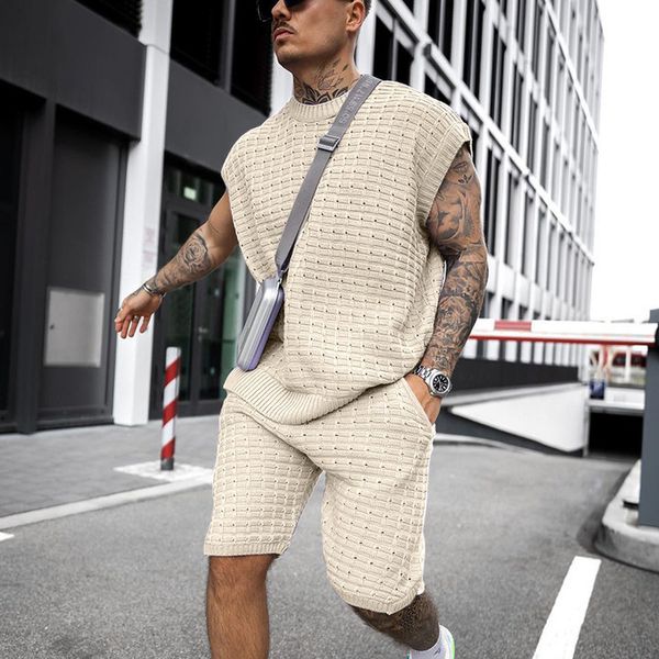 summer knitted mens tracksuits casual sportswear sports suit new men sports daily loose trend short sleeved shirt shorts suits, Gray
summer knitted mens tracksuits casual sportswear sports suit new men sports daily loose trend short sleeved shirt shorts suits, Gray
