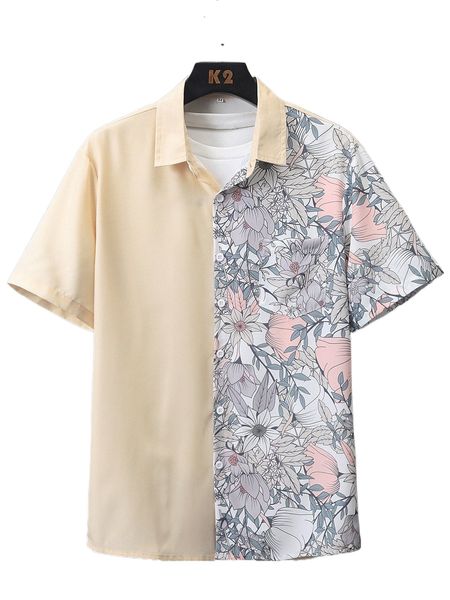 men floral print shirt without tee p7gt#, White;black