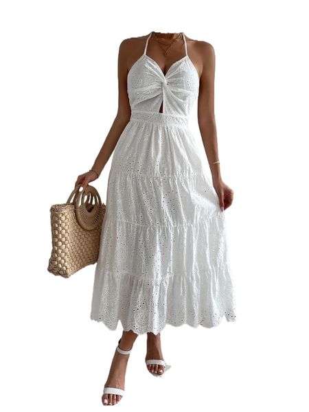 twist front schiffy halter dress f2bm#, Black;gray