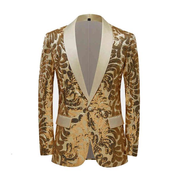 men's suits & blazers casual suit men's business gold flower sequin fashion coat, White;black
men's suits & blazers casual suit men's business gold flower sequin fashion coat, White;black
