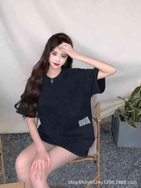 women's t-shirt aw dawangjia spring and summer washed grey side waist foam letter printed couple short sleeve t-shirt simple casual ycm, White
women's t-shirt aw dawangjia spring and summer washed grey side waist foam letter printed couple short sleeve t-shirt simple casual ycm, White