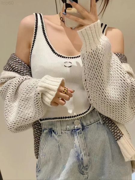 women's tanks & camis designer small fragrance with suspender inside pure desire for style black and white knitted vest bottom two side
women's tanks & camis designer small fragrance with suspender inside pure desire for style black and white knitted vest bottom two side