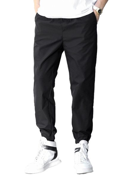 men solid tapered pants m9p4#, Black 
men solid tapered pants m9p4#, Black