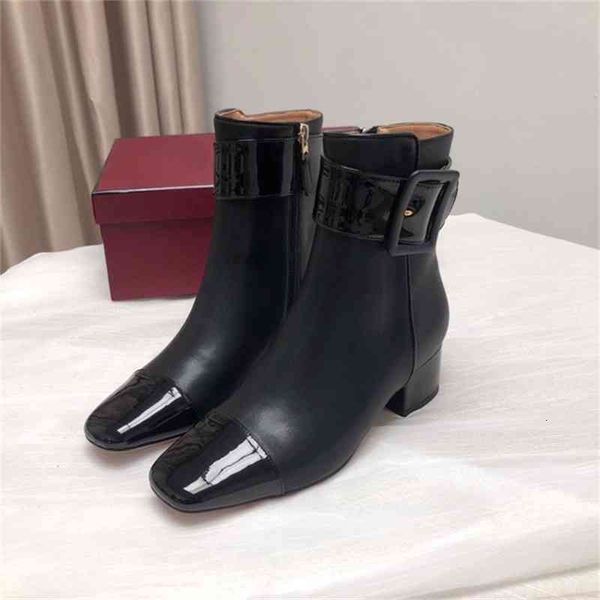 boots autumn and winter high heels versatile small square head thick buckle short boots fashion middle women's, Black
boots autumn and winter high heels versatile small square head thick buckle short boots fashion middle women's, Black