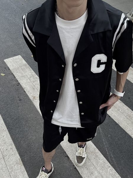 men's casual shirts men design short sleeve patchwork shirt cartoon dog pattern print shirt, White;black
men's casual shirts men design short sleeve patchwork shirt cartoon dog pattern print shirt, White;black