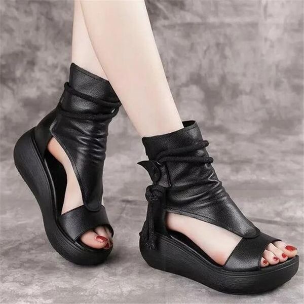 summer women sandals mid heels wedges shoes ladies retro pu leather plus size sandalias mujer sapato feminino, Black
summer women sandals mid heels wedges shoes ladies retro pu leather plus size sandalias mujer sapato feminino, Black