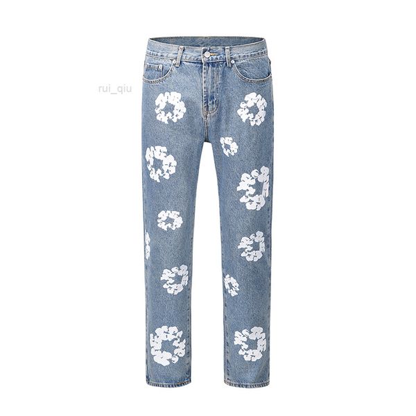 print flower full jeans pants oversized streetwear straight casual men and women denim trousers, Blue
print flower full jeans pants oversized streetwear straight casual men and women denim trousers, Blue