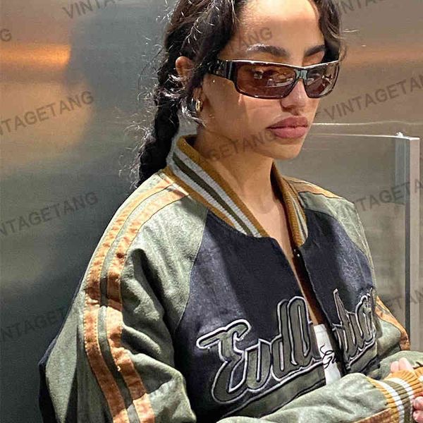 women's jackets b-toto americano retro cinza-azul contraste costura uniforme de beisebol maré ins jaqueta fina feminina 7l2j, Black;brown
women's jackets b-toto americano retro cinza-azul contraste costura uniforme de beisebol maré ins jaqueta fina feminina 7l2j, Black;brown