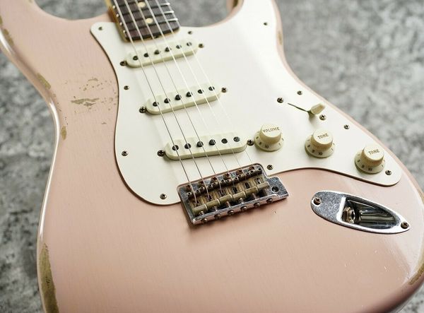 custom shop 1959 st relic -super faded aged shell pink-electric guitar