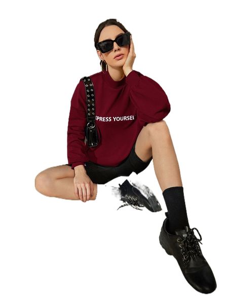 letter graphic stand neck drop shoulder sweatshirt z4db#, Black
letter graphic stand neck drop shoulder sweatshirt z4db#, Black