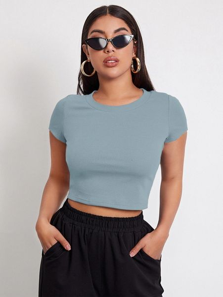 rib-knit crop x6qf#, White
rib-knit crop x6qf#, White