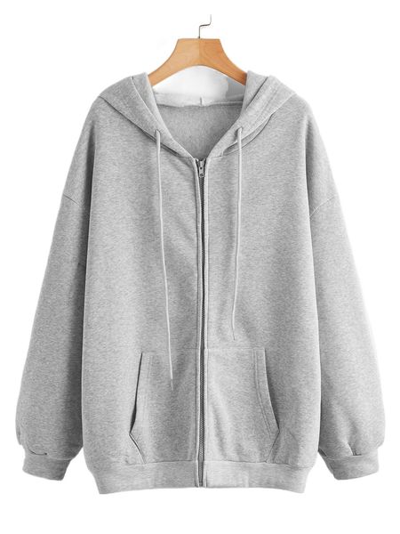 solid zip up drawstring hooded sweatshirt f671#, Black
solid zip up drawstring hooded sweatshirt f671#, Black