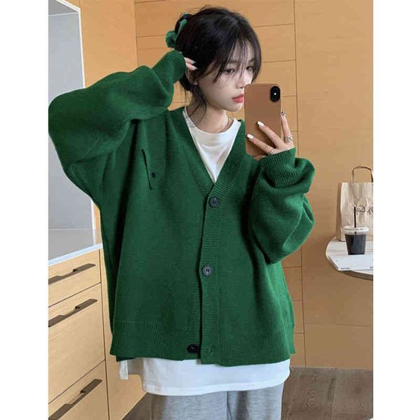 women's sweaters lazy sweater coat spring design pure color loose v-neck single breasted knitted cardigan women bfrv, White;black
women's sweaters lazy sweater coat spring design pure color loose v-neck single breasted knitted cardigan women bfrv, White;black