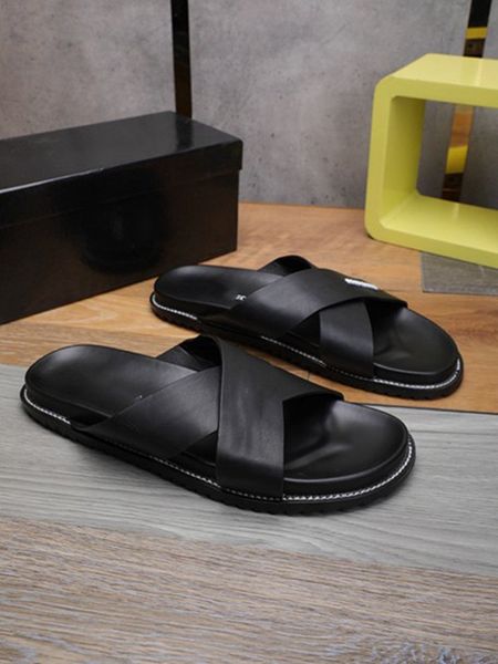 elegant brand men's summer black slipper sandals luxury design flat flip flops mens shoes calfskin genuine leathers fashion striped bea
elegant brand men's summer black slipper sandals luxury design flat flip flops mens shoes calfskin genuine leathers fashion striped bea