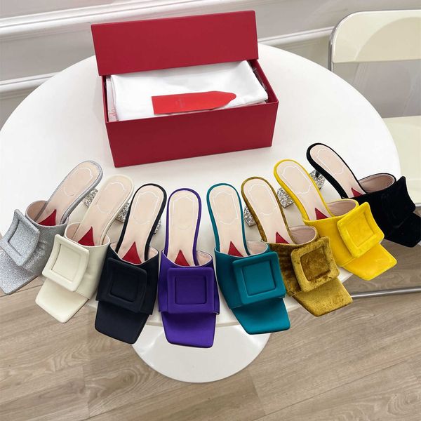 square head crystal high heel slippers women big square buckle suede sandals summer lazyman ladies runway party dress shoes35-40, Black
square head crystal high heel slippers women big square buckle suede sandals summer lazyman ladies runway party dress shoes35-40, Black