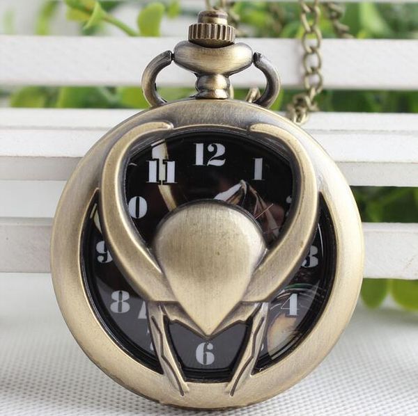 pocket watches movies extension loki design vintage bronze watch with necklace chain gift for men women, Slivery;golden
pocket watches movies extension loki design vintage bronze watch with necklace chain gift for men women, Slivery;golden