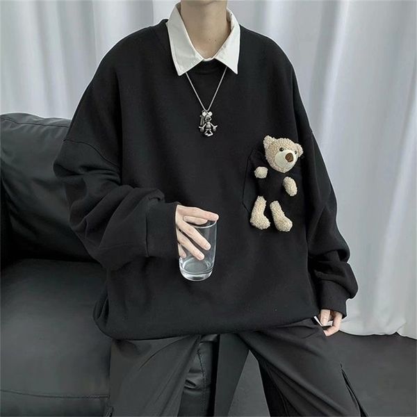 men's fashion removable bear hoodies cotton casual sweatshirts round neck masculino pullovers streetwear loose coats s-xl 210924, Black
men's fashion removable bear hoodies cotton casual sweatshirts round neck masculino pullovers streetwear loose coats s-xl 210924, Black